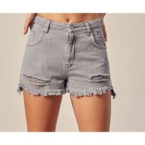 Mustard Seed Distressed Denim Shorts Gray Women's Size‎ Medium